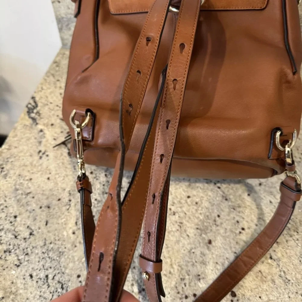 Chloé Brown Leather Suede Flap Backpack